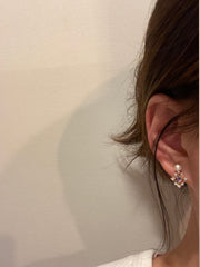 Natürliche Perle zierliche Ohrstecker Rubin Amethyst Kristall Ohrringe