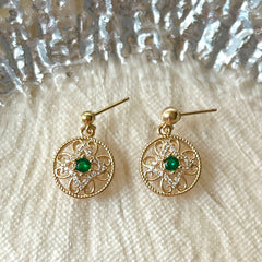 Pendientes verde esmeralda