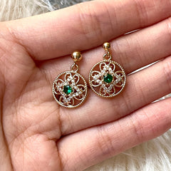 Pendientes verde esmeralda
