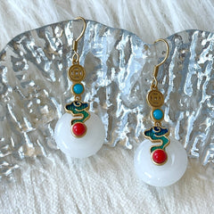 Natural Round Jade Earrings