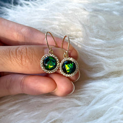 Pendientes de ópalo verde