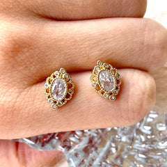 Oval Diamond Stud Earrings