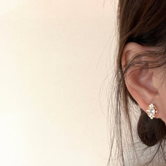 Oval Diamond Stud Earrings