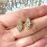 Oval Diamond Stud Earrings