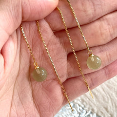 Pendientes de jade verde