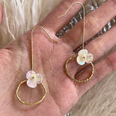 Gold hoop dangle earrings