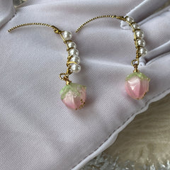 Rosa Erdbeer-Ohrhänger