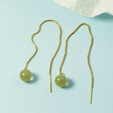 Pendientes de jade verde