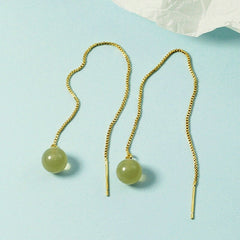 Pendientes de jade verde
