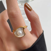 Mother of Pearl Chunky Gold Open Ring