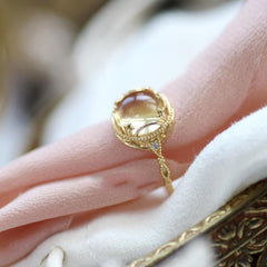 Lemon Yellow Citrine Topaz Ring