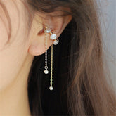 No piercing Pearl Drop Ear Cuff