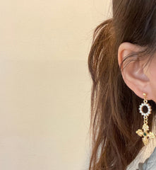 Pendientes con cruz gótica en relieve