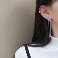 Pendiente de puño sin perforación con forma de estrella del norte estilo punk de Harajuku