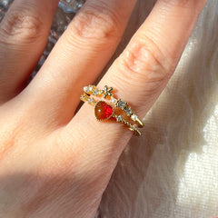Red Heart Ruby Ring
