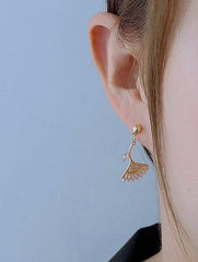 Rose Gold Ginkgo Leaf Earrings