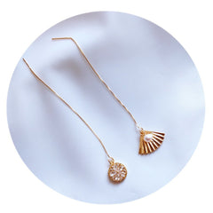 Pendientes de hoja de ginkgo dorados