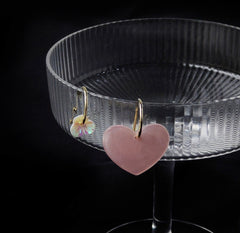 Pastellrosa Herz Ohrringe