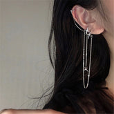 Pendiente de puño sin perforación con forma de estrella del norte estilo punk de Harajuku