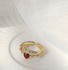Red Heart Ruby Ring