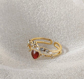 Red Heart Ruby Ring