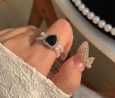 Anillo de perlas de doble capa hecho a mano