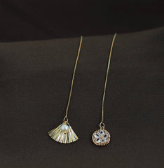 Pendientes de hoja de ginkgo dorados