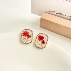 Real dried pressed flower earrings