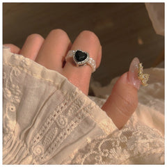 Anillo de perlas de doble capa hecho a mano