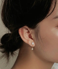 Pendientes de perlas sin perforar hechos a mano