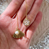 Gold Ginkgo Leaf Threader Earrings