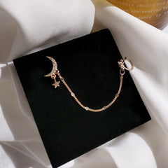 Pendientes colgantes con forma de estrella celestial dorada