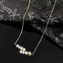 Natural Freshwater Pearl Crossover Necklace