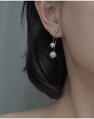 Pendientes colgantes de perlas sin perforación