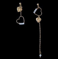 Minimalist Mismatched Angel Heart Earrings