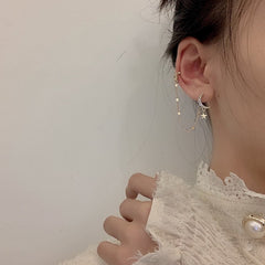 Pendientes colgantes con forma de estrella celestial dorada