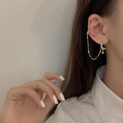 Pendientes colgantes con forma de estrella celestial dorada