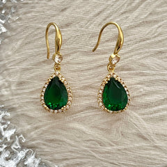 Teardrop Emerald Green Earrings