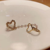 Niedliche Perle Herz Helix Dangle Ear Cuff Climber