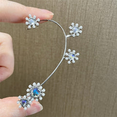 Pañuelo para las orejas con piedra lunar y diseño floral