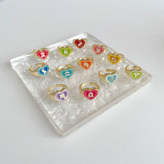 Zodiac Sign Horoscope Heart Chunky Ring
