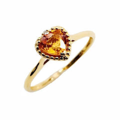 Yellow citrine crystal ring
