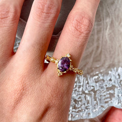 Purple ametrine lilac amethyst ring