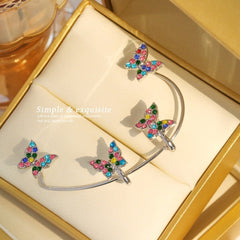 Rainbow butterfly ear wrap