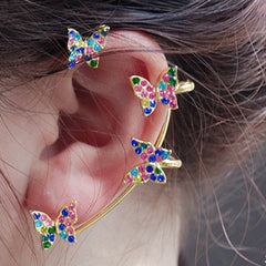 Rainbow butterfly ear wrap