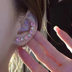 Pink heart ear cuff