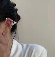 Puño de oreja de elfo elfo plateado sin perforaciones