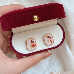 Real dried pressed flower earrings