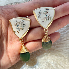 Pendientes de jade verde natural