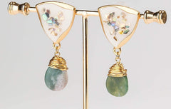 Pendientes de jade verde natural